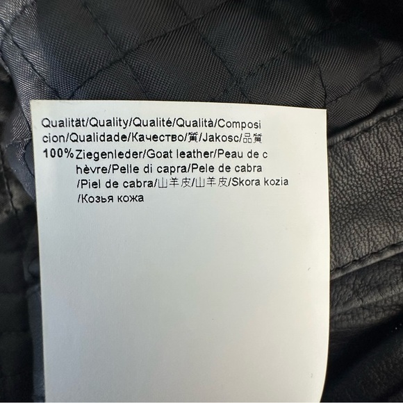 BOSS Hugo Boss 100% Goat Skin Leather Biker Jacket Men Size 40R NWOT - Picture 15 of 16